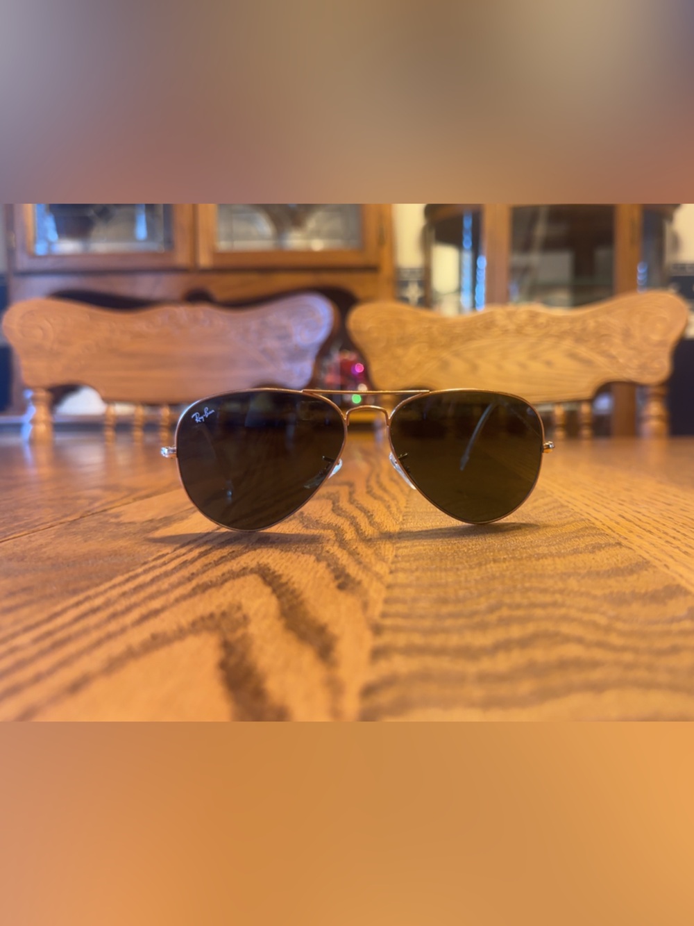 Ray-Ban Aviator Sunglasses - Black Lenses, Gold Frame
